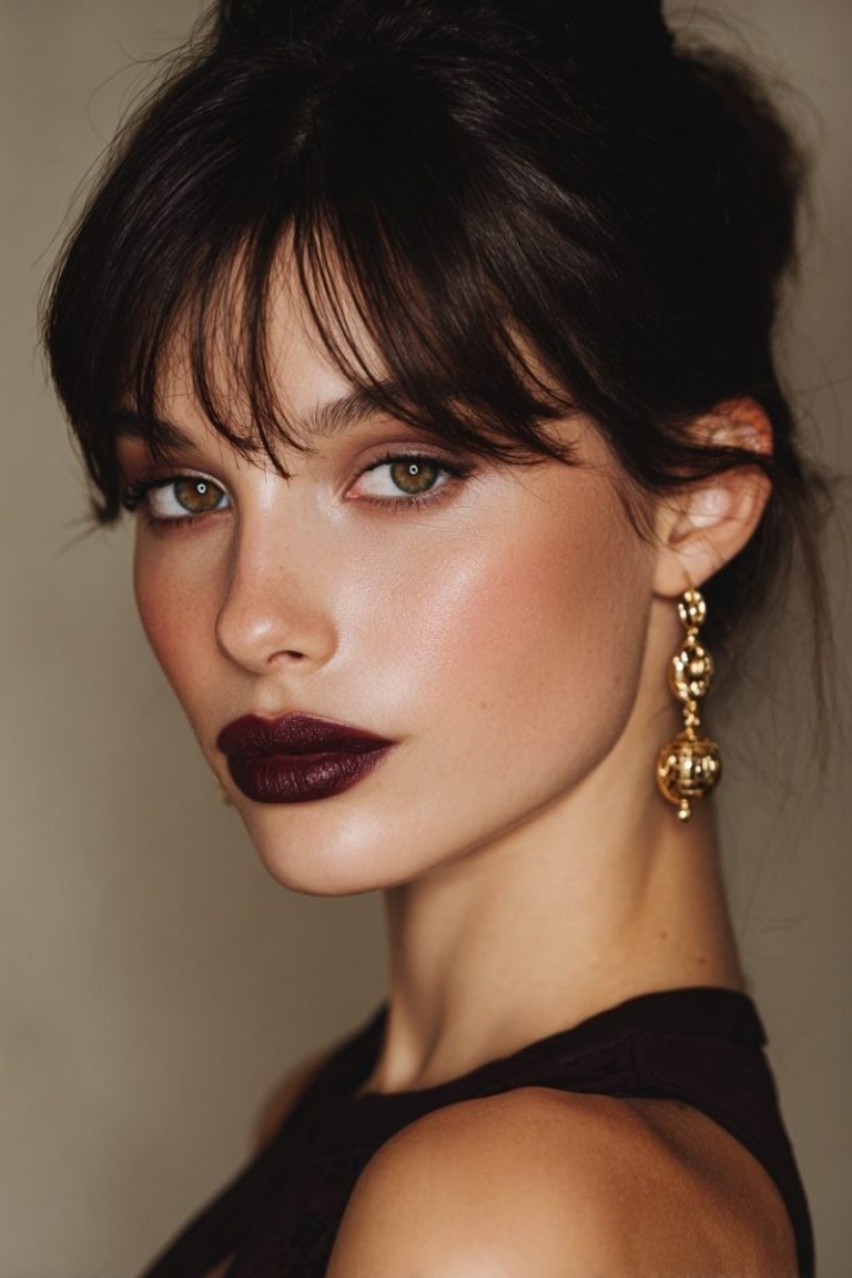 90s Grunge Makeup Looks Deep Plum Lips 768x1152