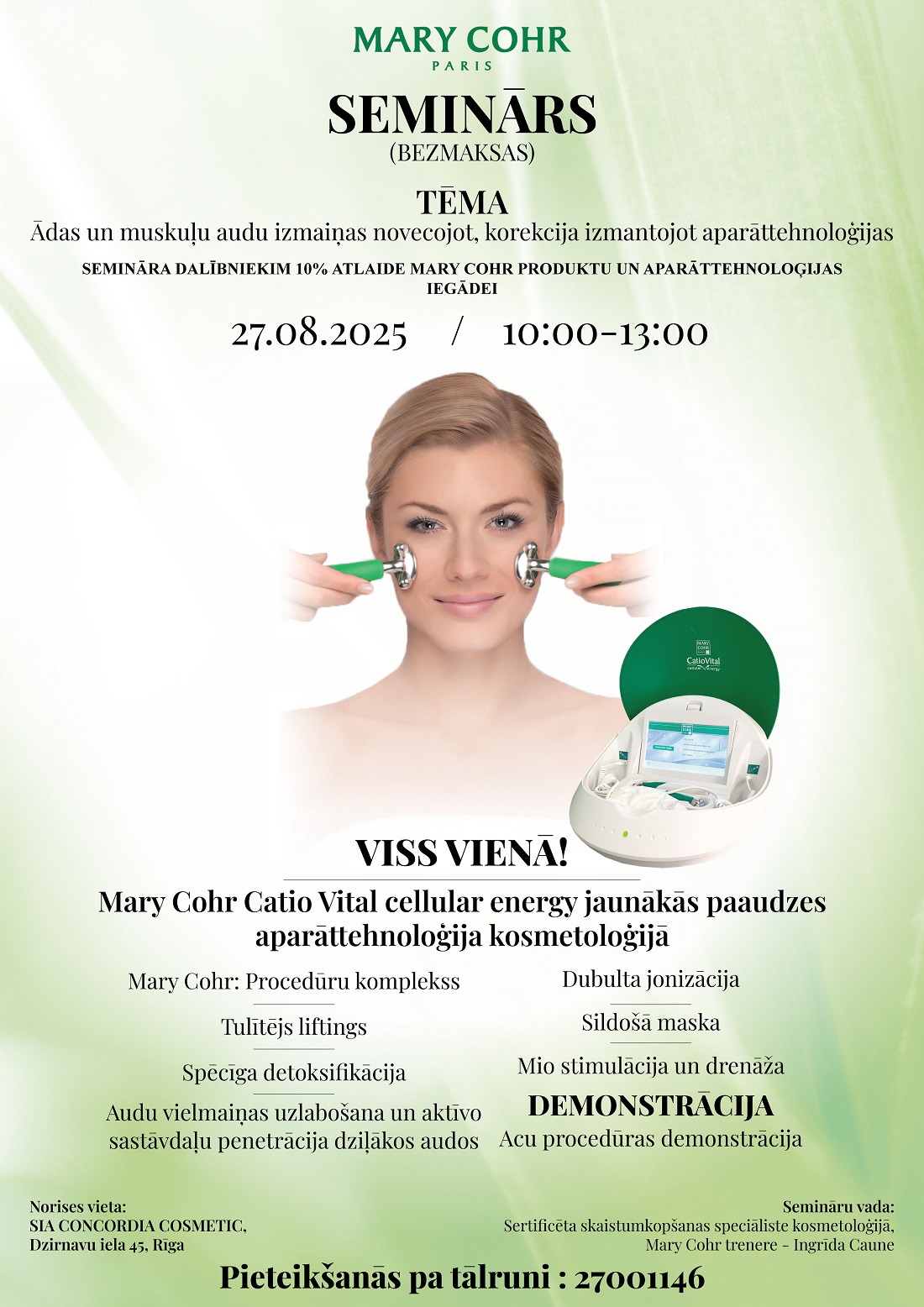 27 08 2025 seminars mary cohr Catio vital