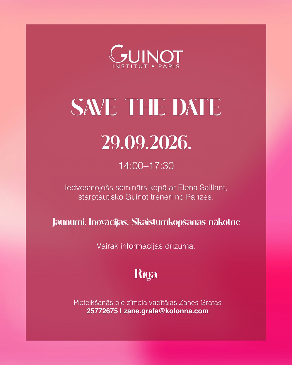 Guinot save the date riga