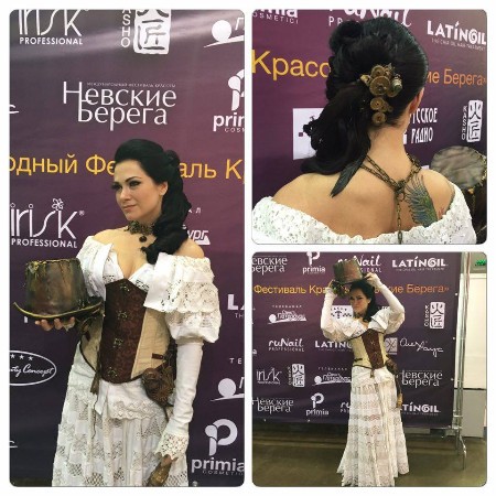 Olga Baburga (Unastyle Imidža skola) - 4. vieta, Fantāzijas frizūra Steampunk. Kategorija: Juniori